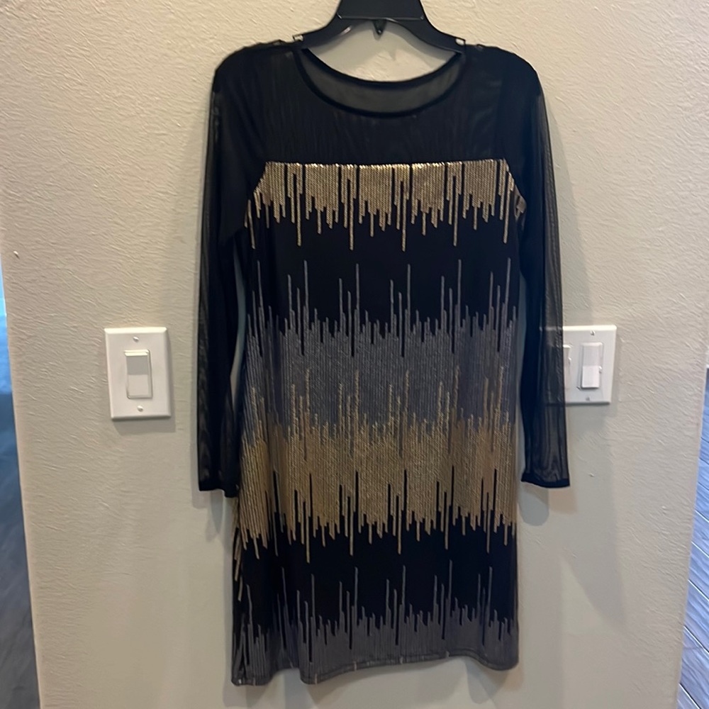 Dress with metallic